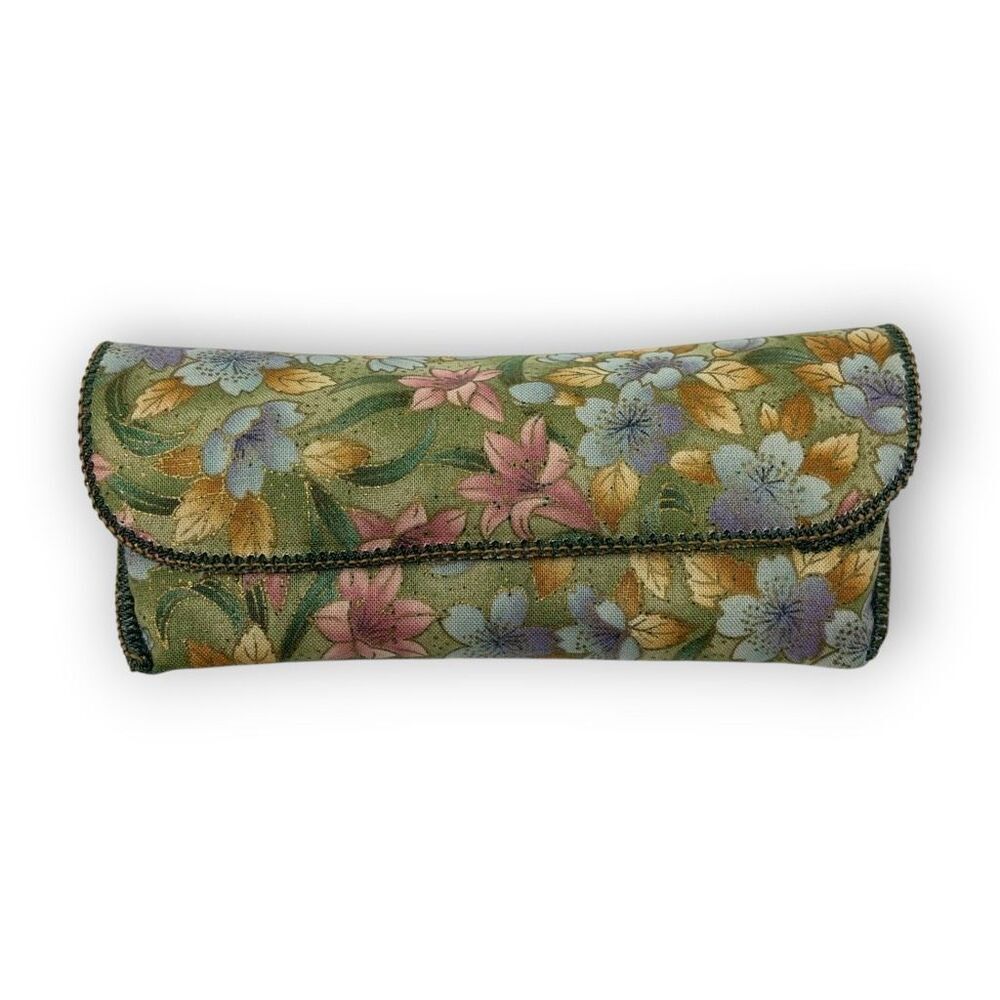Vintage Floral Fabric Glasses Slip In Case Eyeglasses Holder Retro Granny